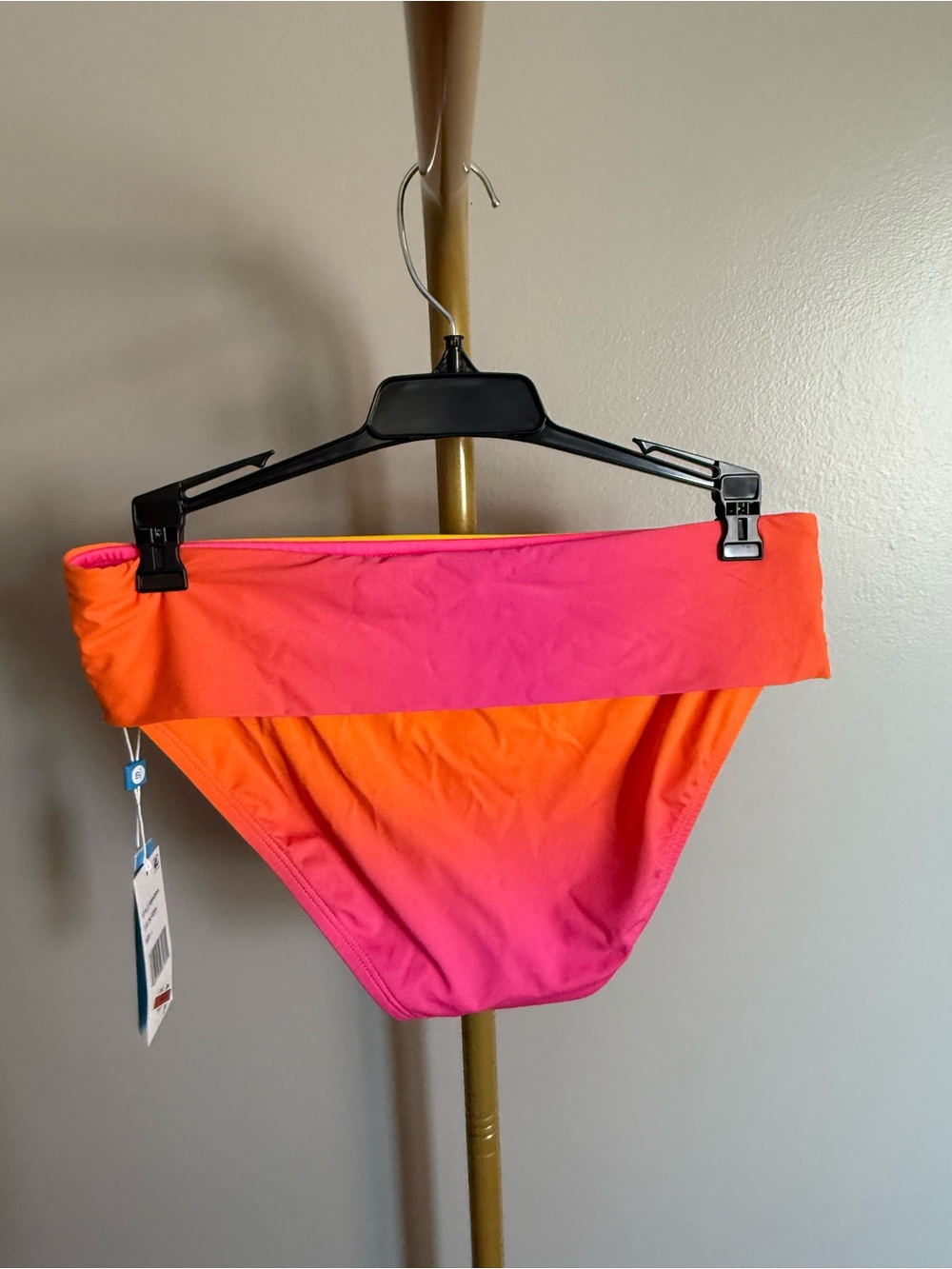 NWT Bleu Rod Beattie Colorblock Foldover Bikini Bottom – Pink/Orange (Size 4) - Picture 4 of 4